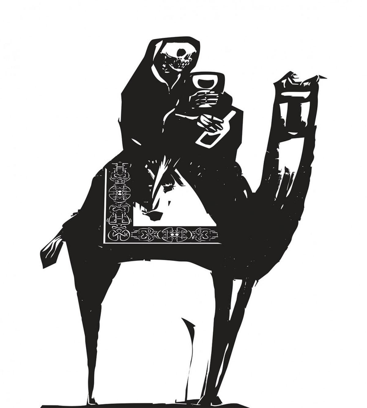 Death Drinks Wine on Camel — Pattern
