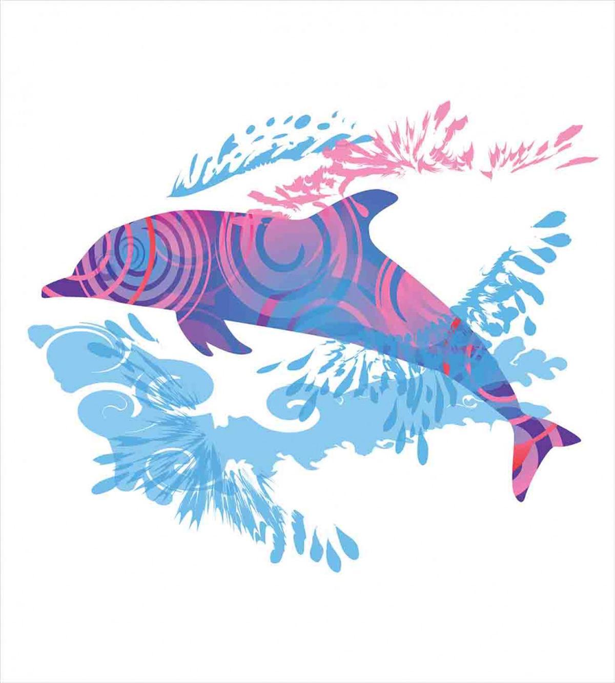 Cartoon Jumping Dolphin — Pattern