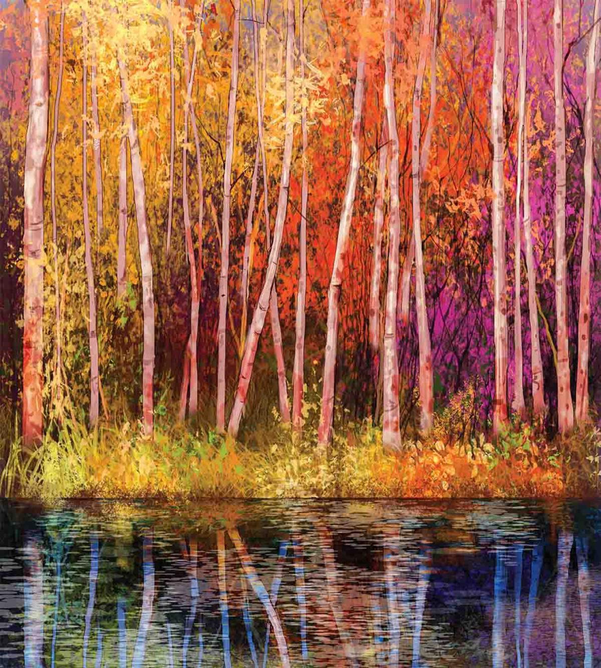 Autumn Trees by Lake — Pattern