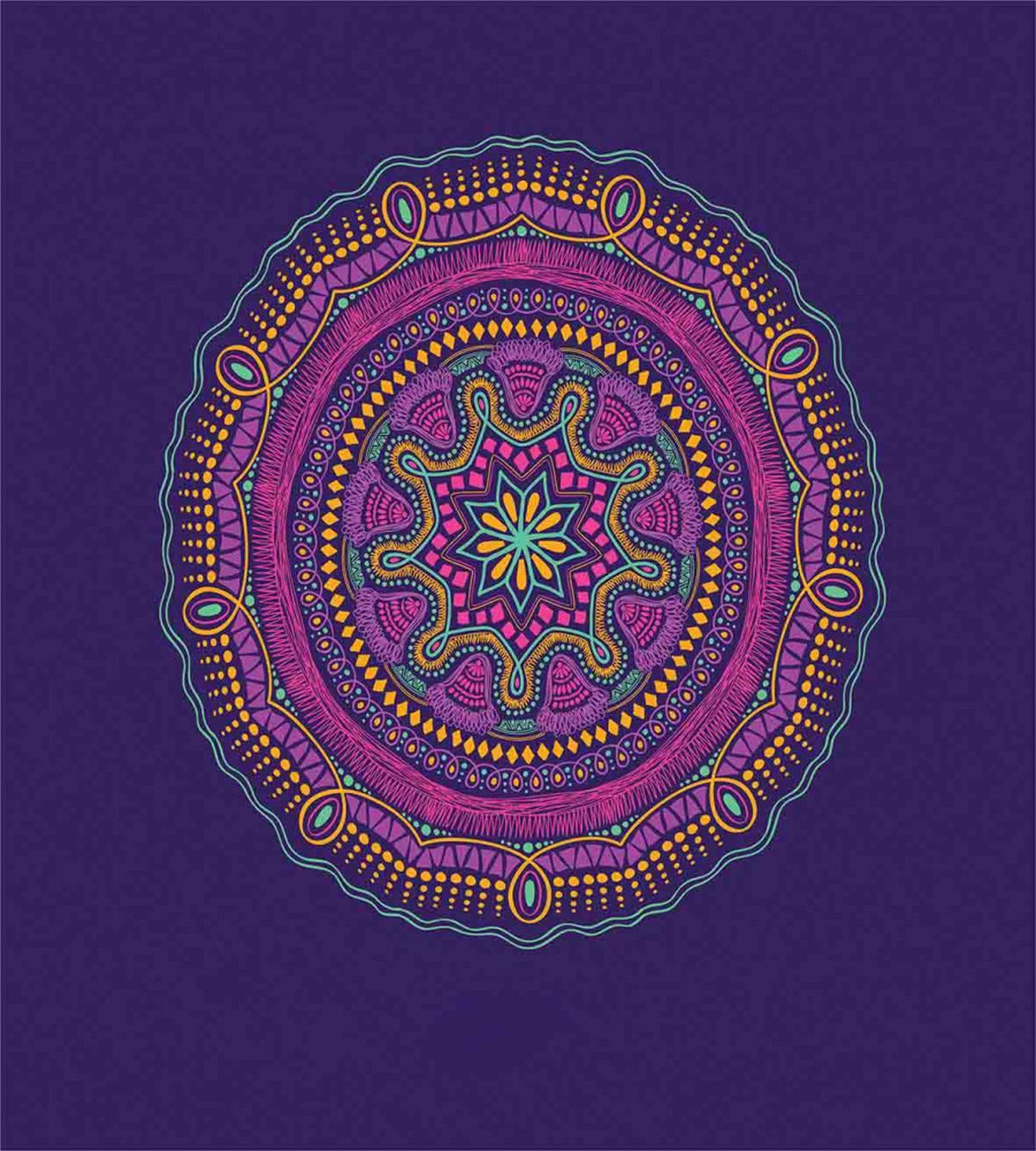 Boho Hippie Mandala Purple — Pattern