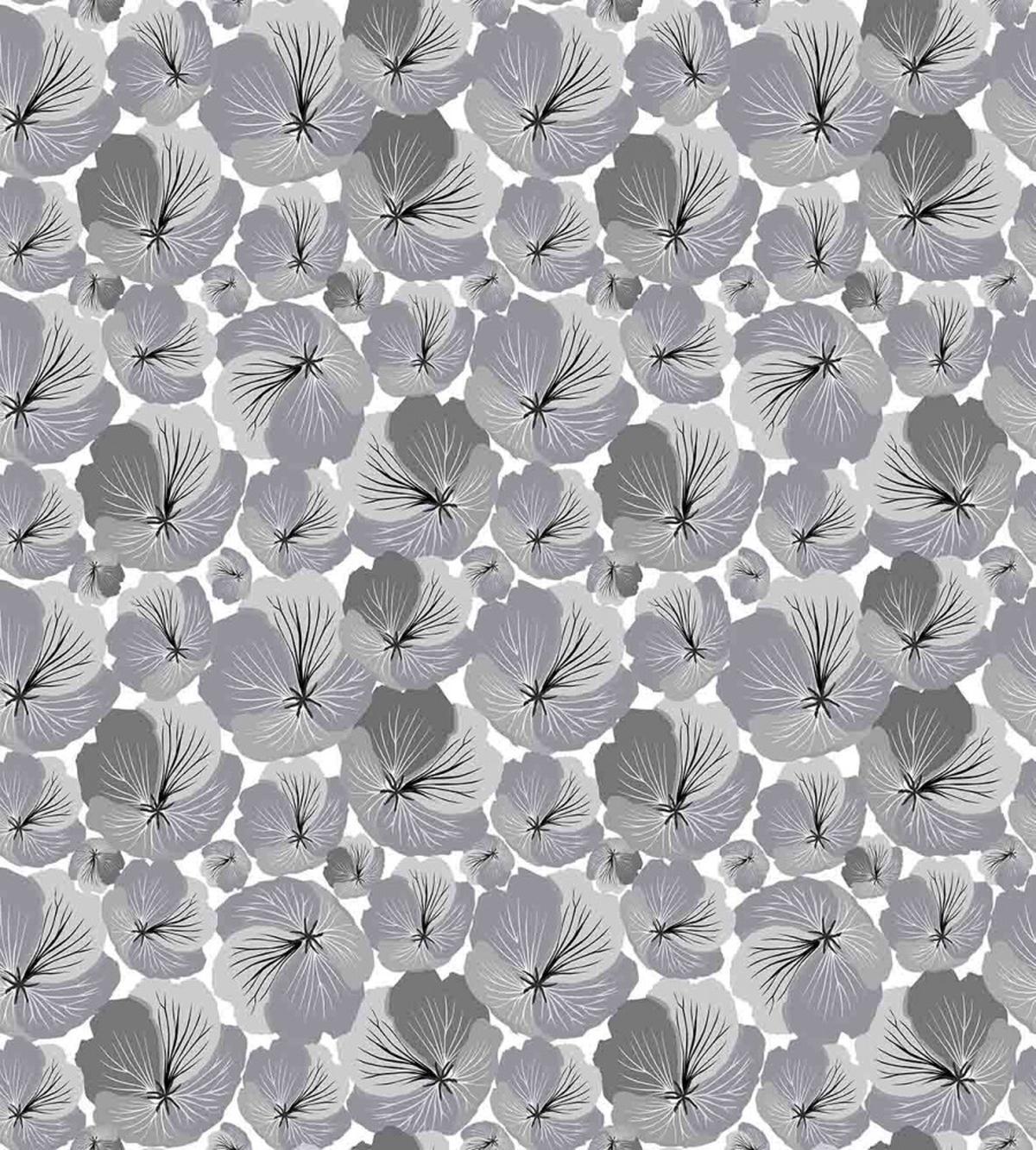 Vintage Grey Poppy Flowers — Pattern