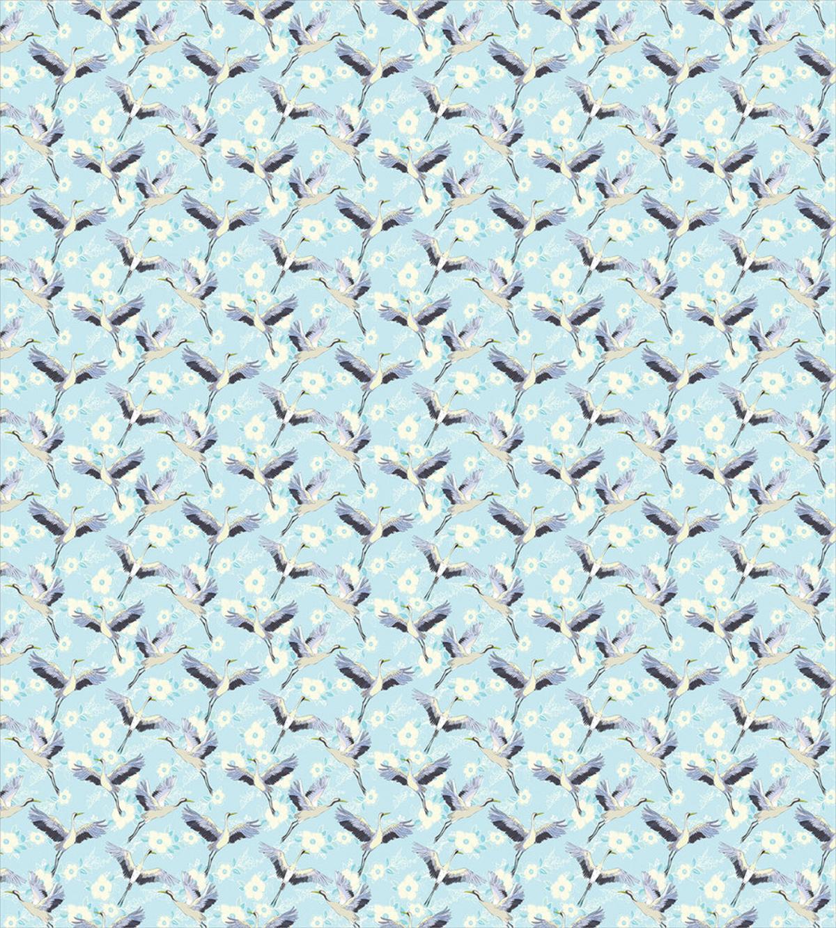 Continuous Flying Crane Floral — Pattern
