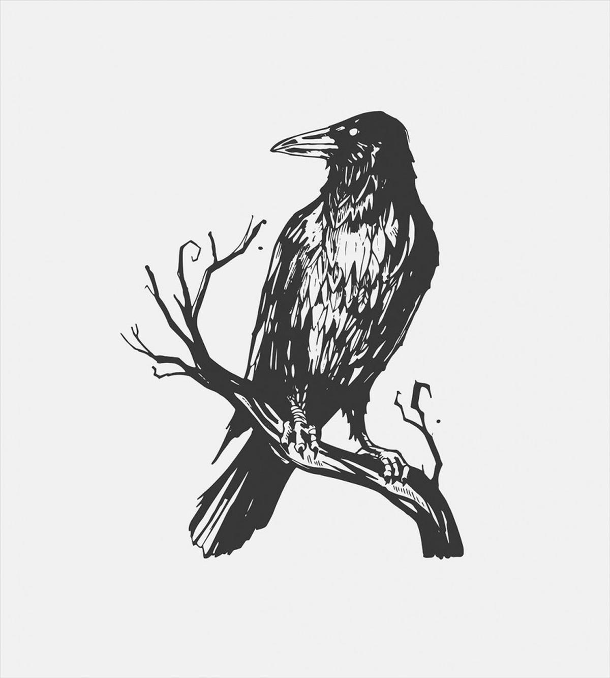 Bird on Bare Branch Art — Pattern