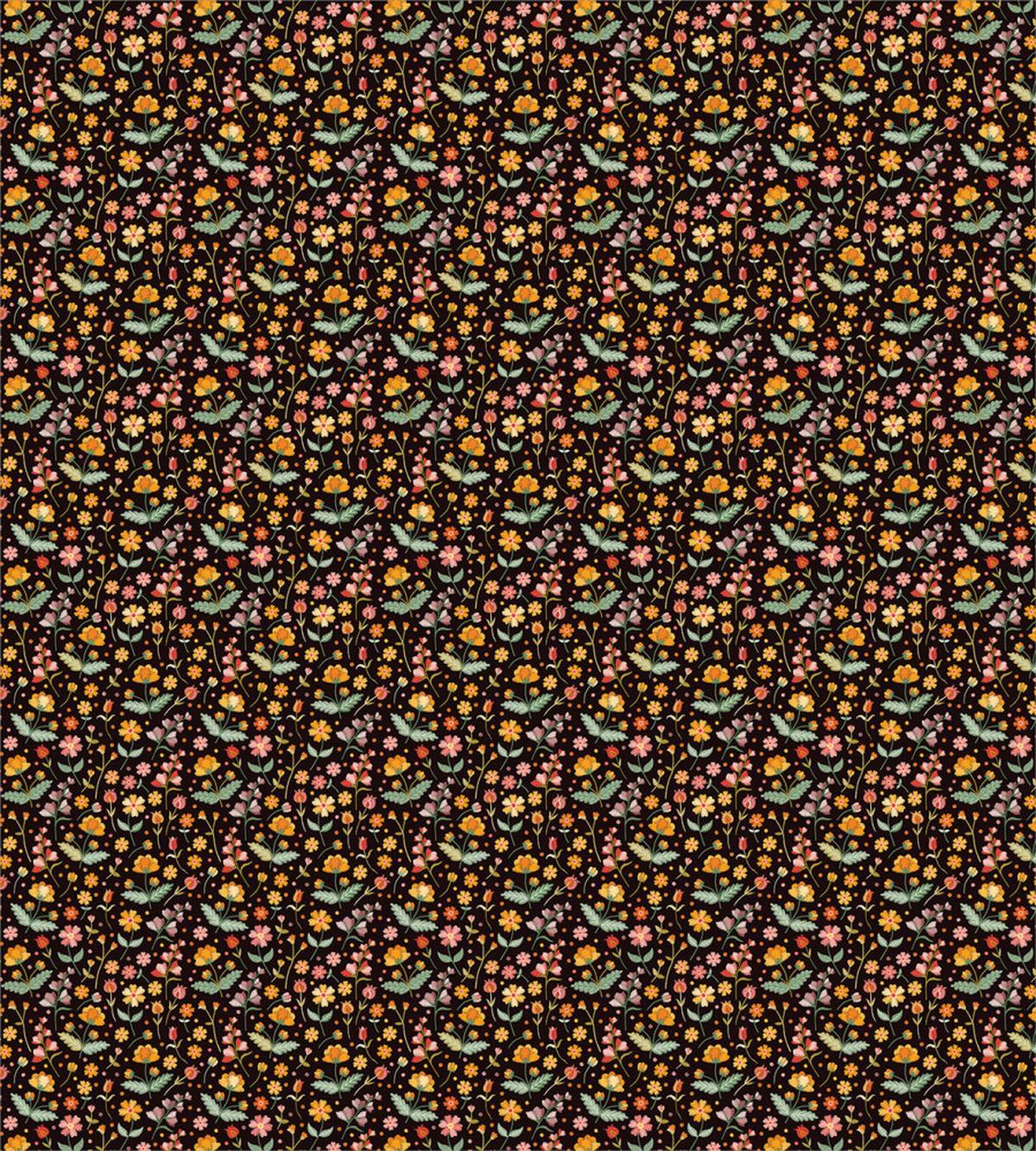 Earth Tone Wild Flowers Art — Pattern
