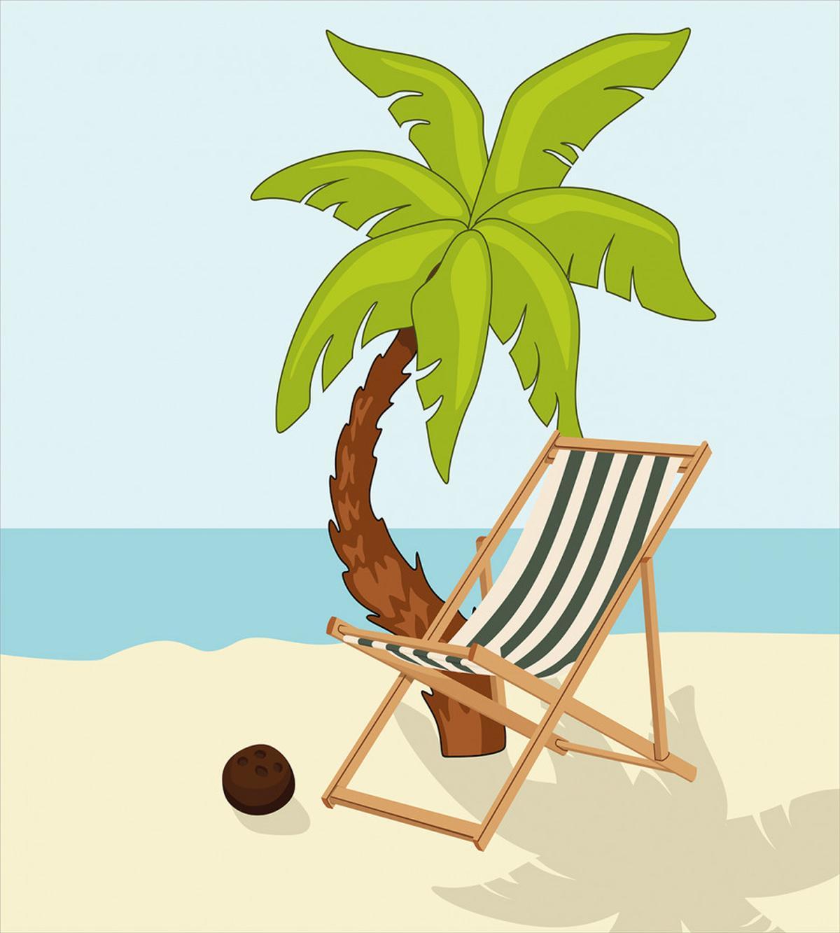 Cartoon Style Palm Tree — Pattern