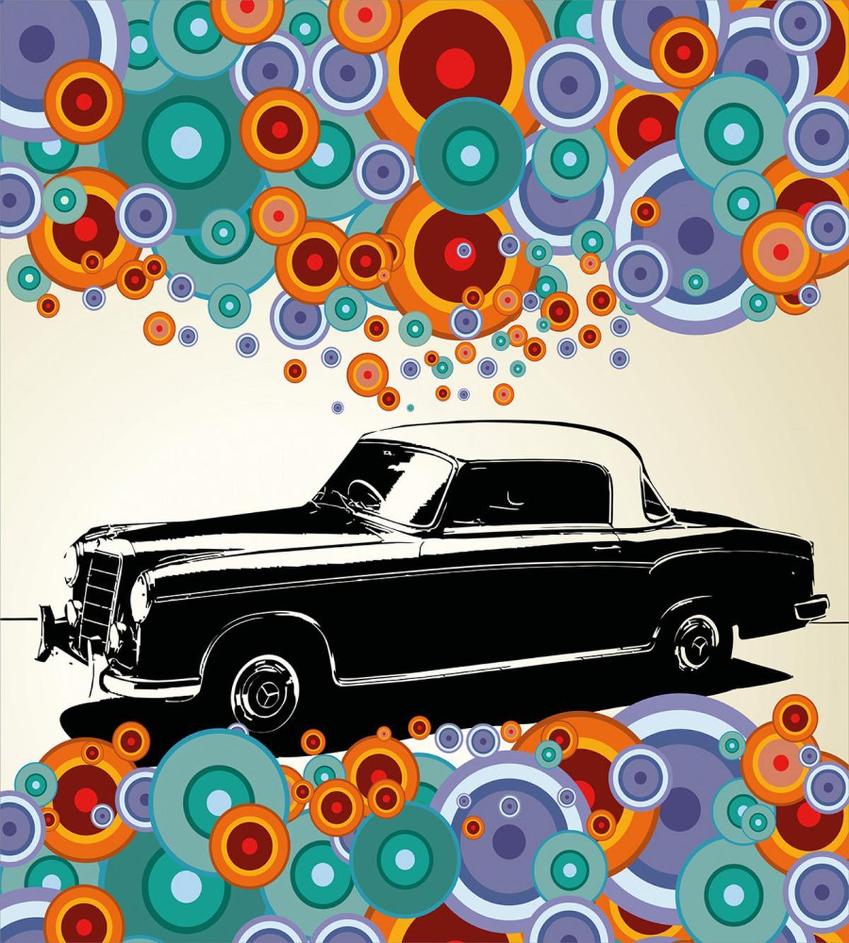 Retro Car Art Poster — Pattern
