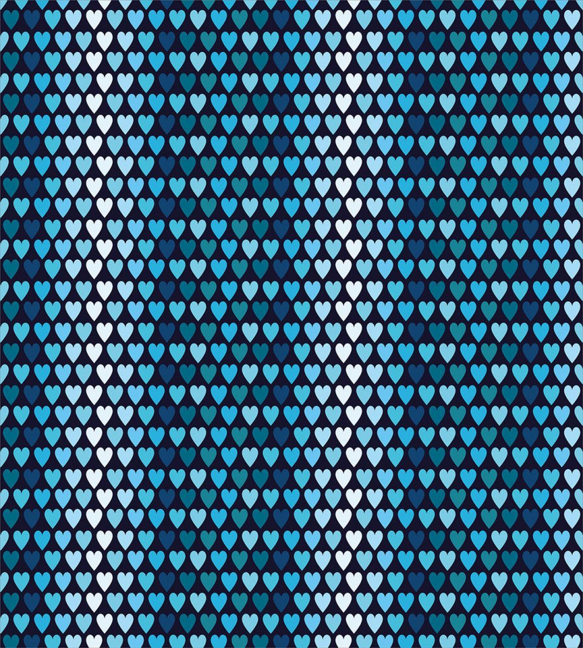 Blue Toned Heart Shapes — Pattern