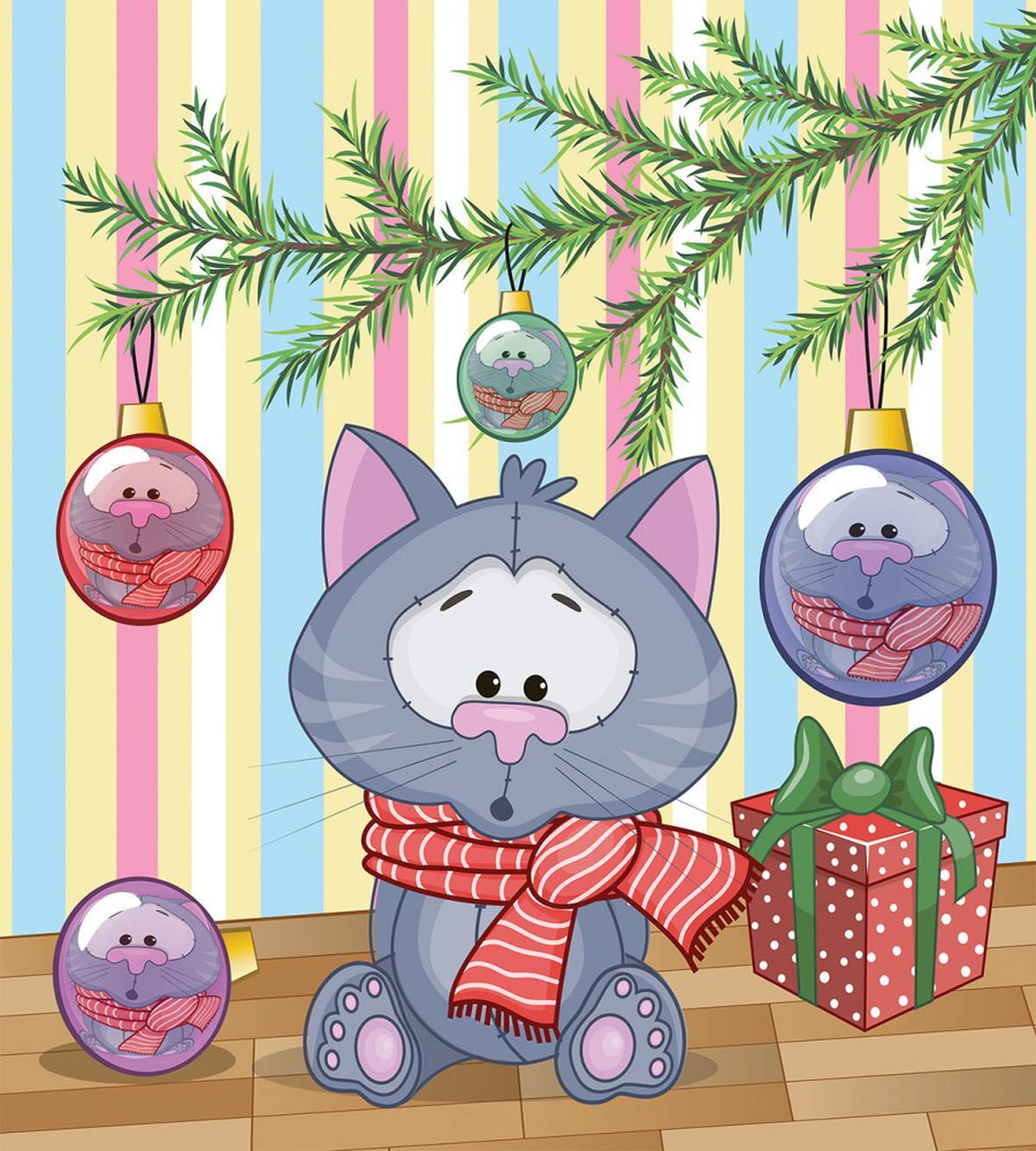 Kitten Gift and Tree — Pattern