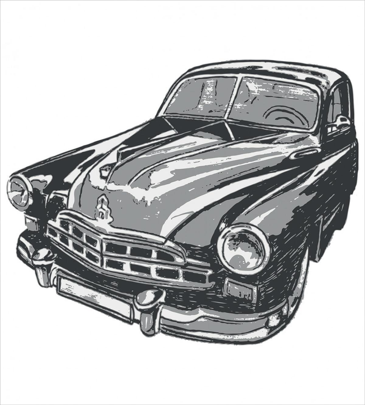 Retro Car Detailed Hood — Pattern