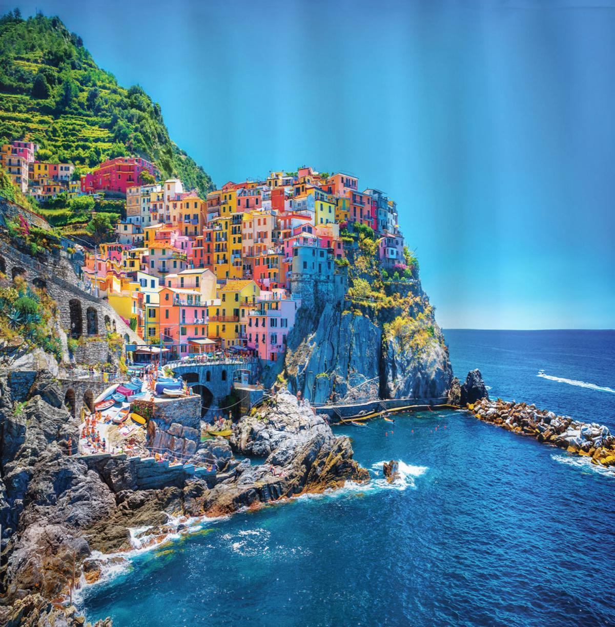 Colorful Houses on Hill — Pattern