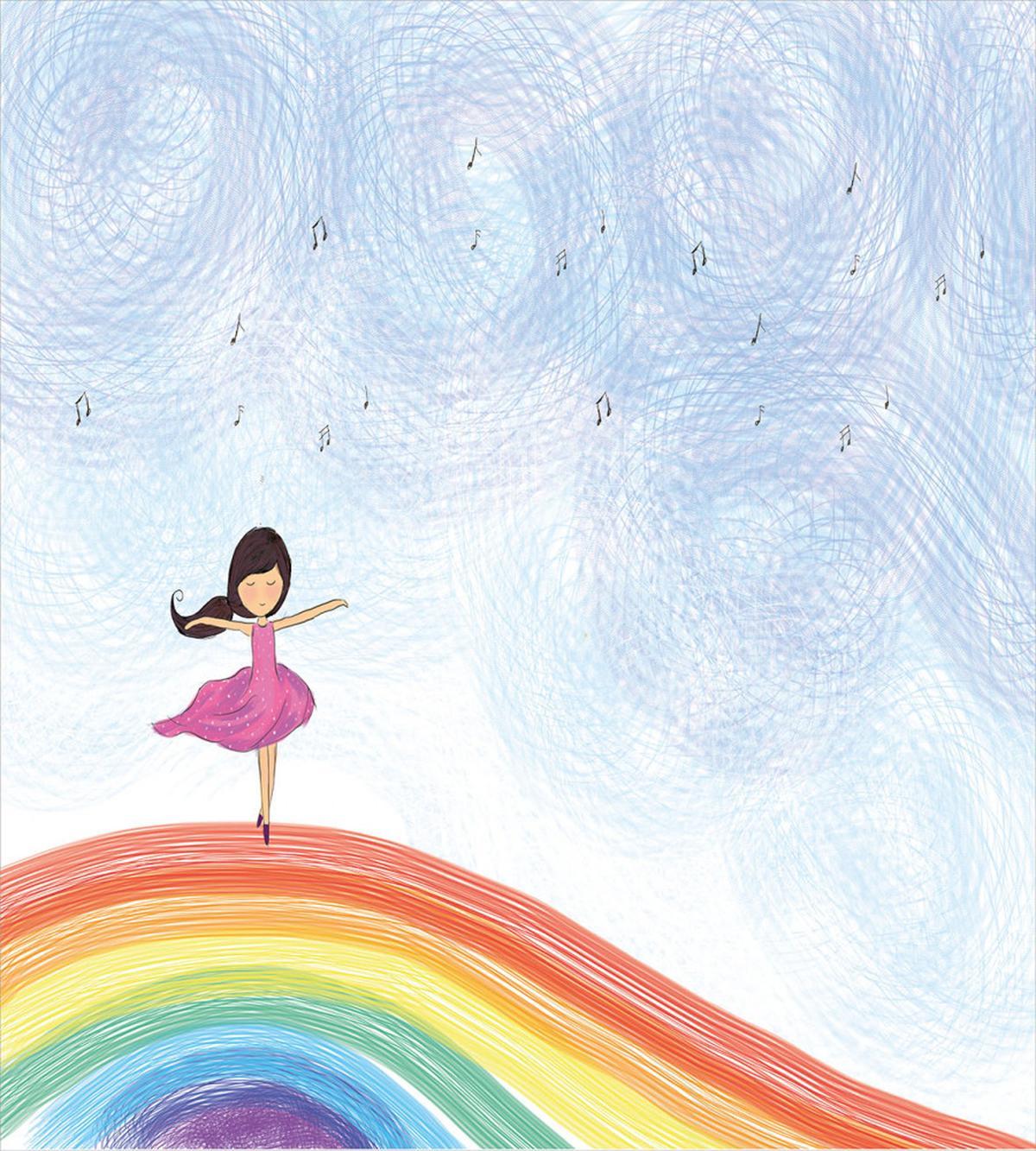 Girl Dances on Rainbow — Pattern