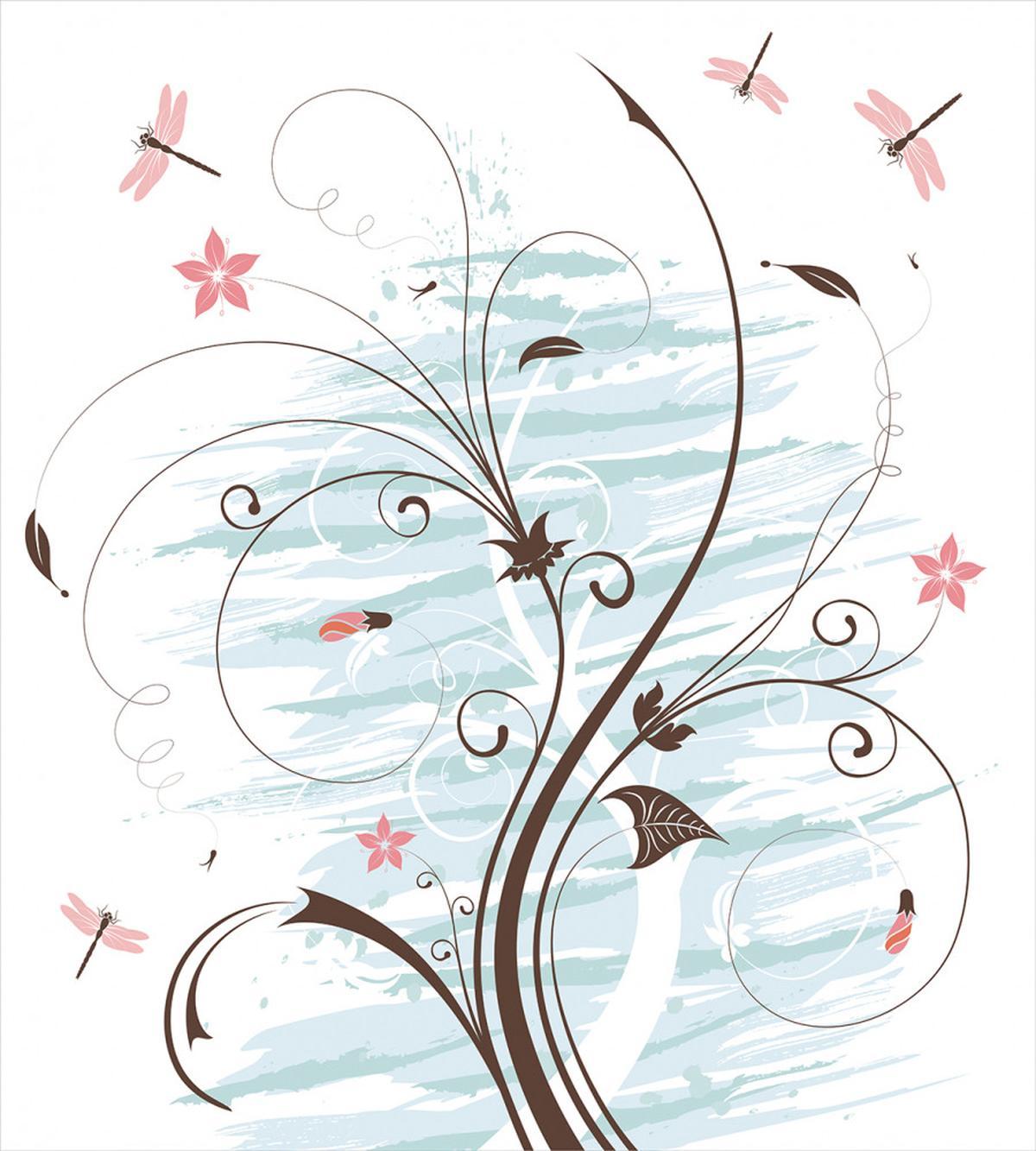 Grunge Flower Buds — Pattern