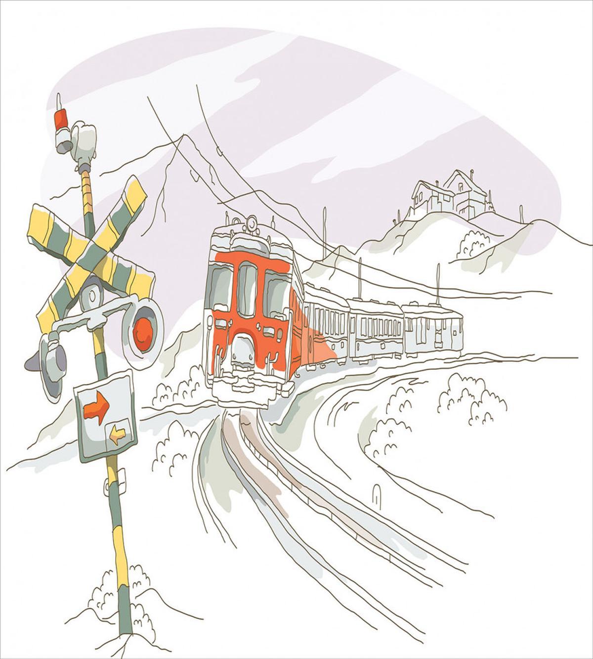 Train on the Tracks Rural — Pattern