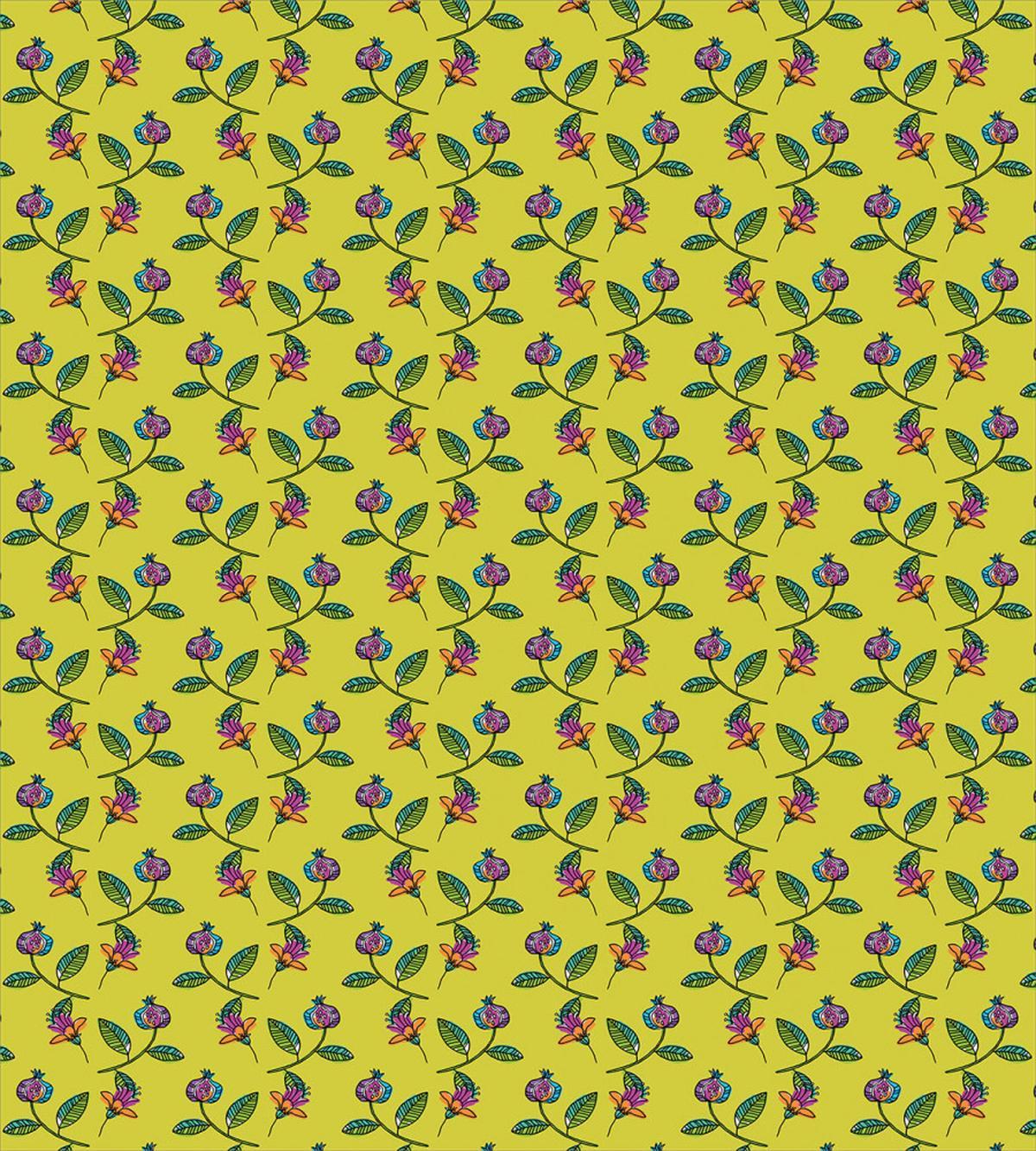 Vibrant Pomegranate Blooms — Pattern