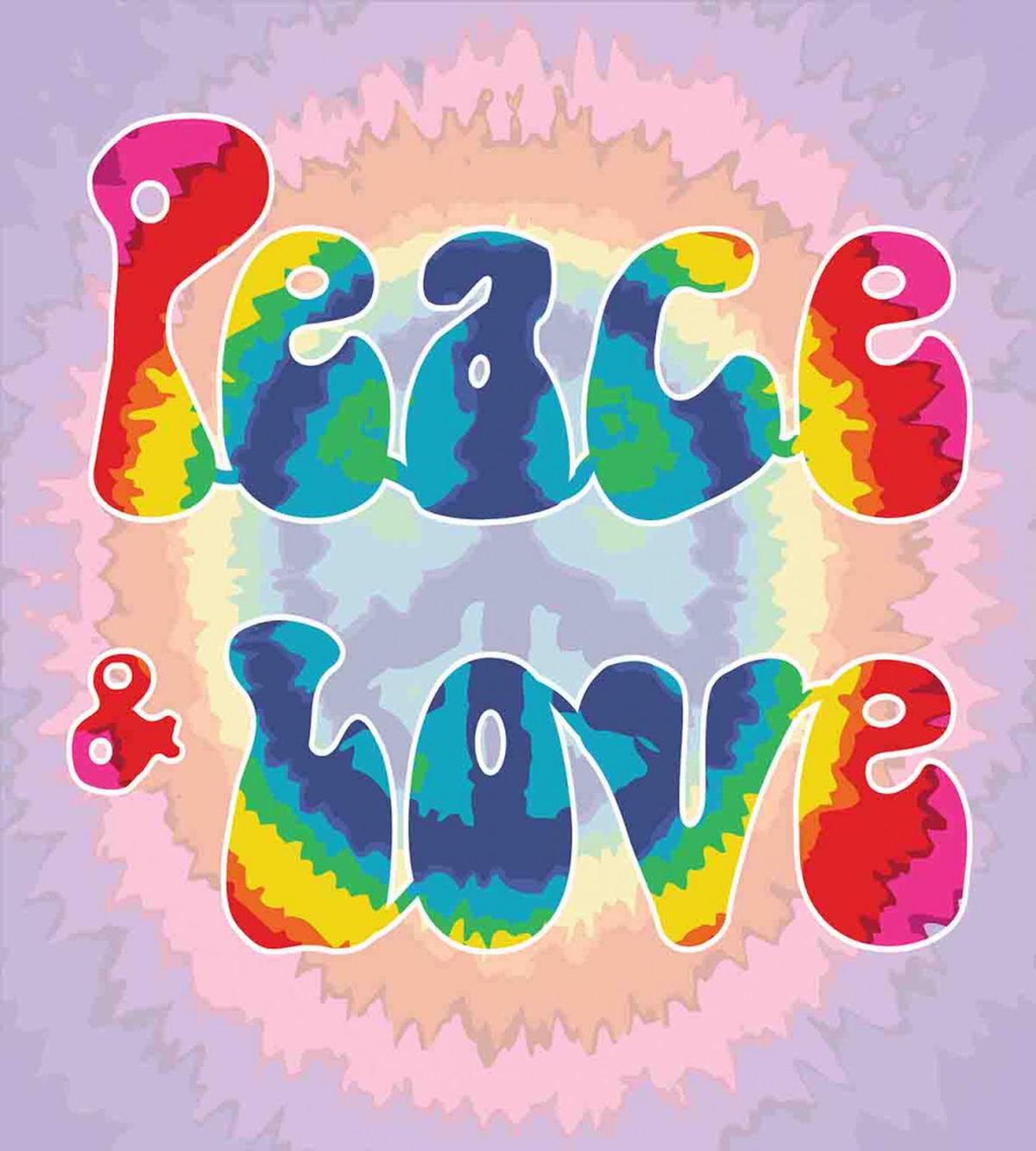 Peace Love Tie Dye Effect — Pattern