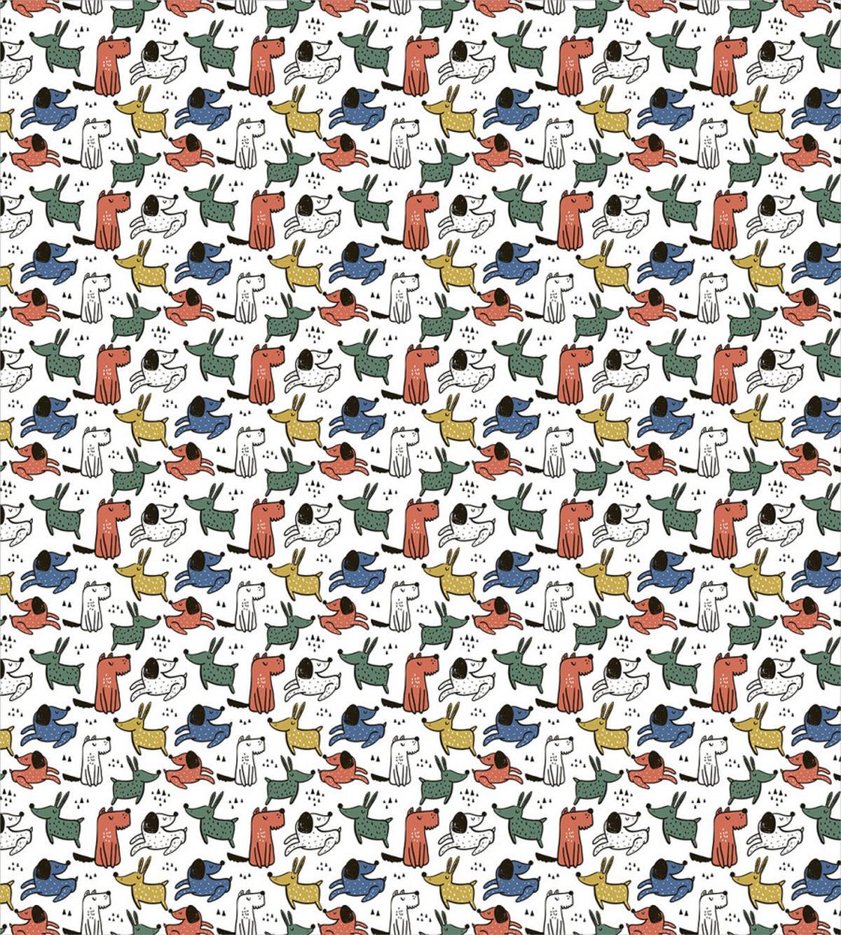 Pastel Funny Puppies Art — Pattern