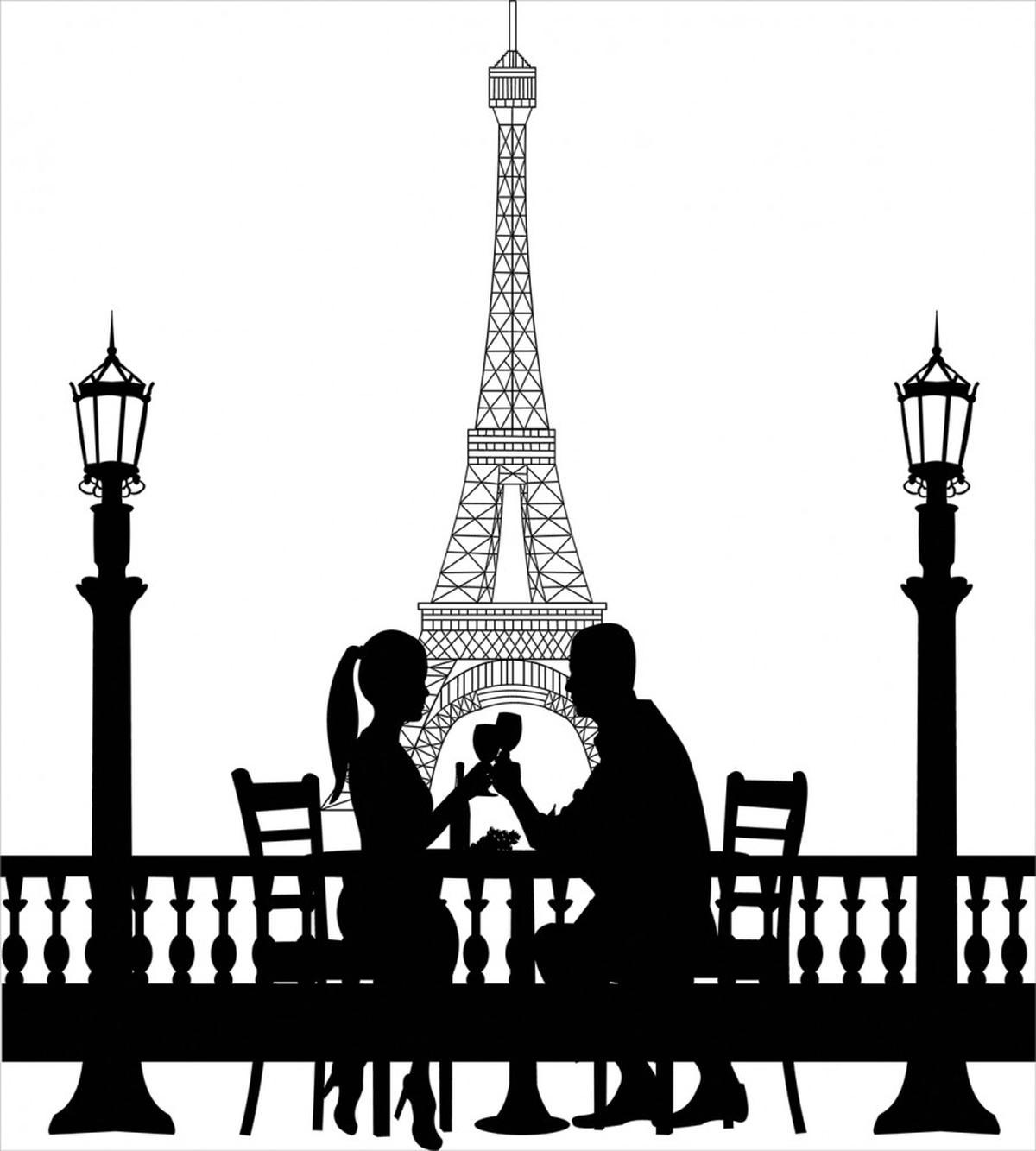 Couple in Dinner Paris — Pattern