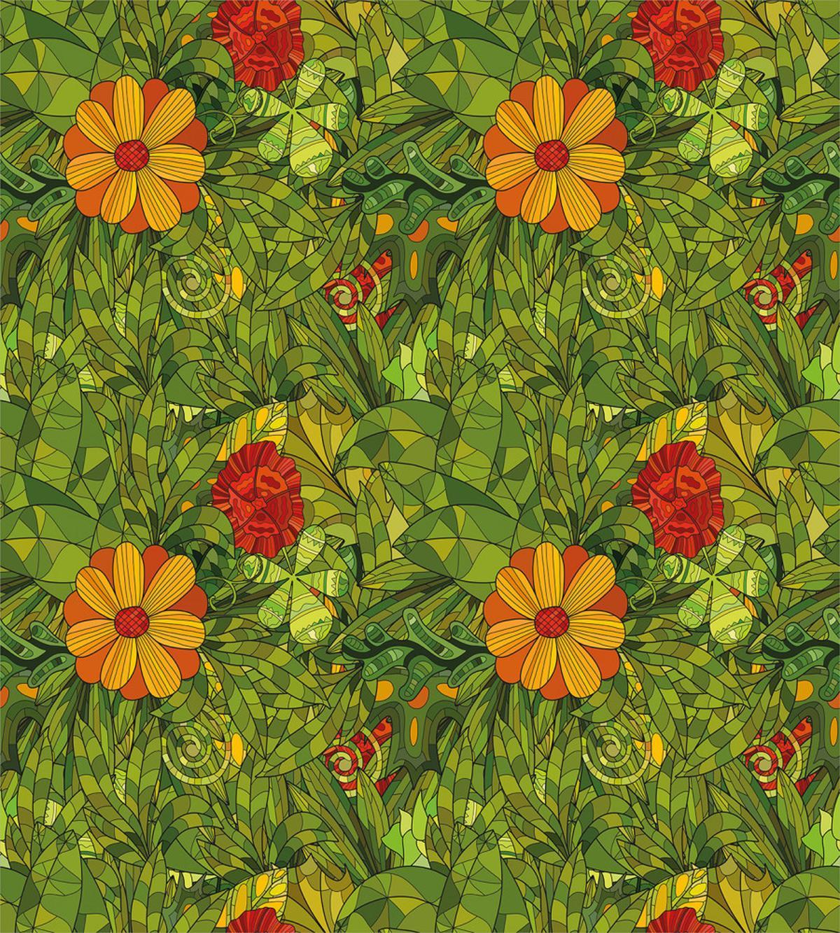 Fractal Retro Jungle Art — Pattern