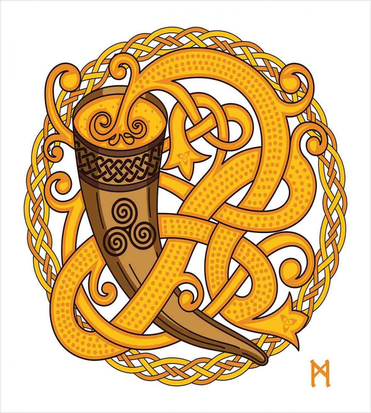 Drinking Horn and Woven Motif — Pattern