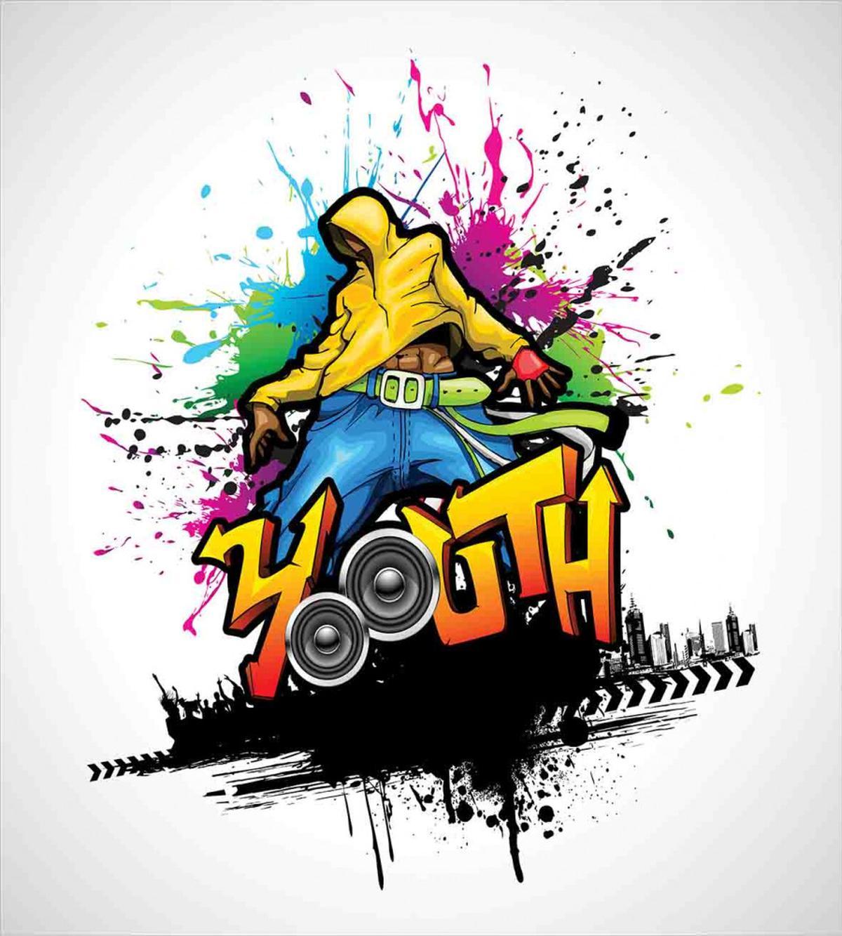 Young Man Hip Hop Culture — Pattern