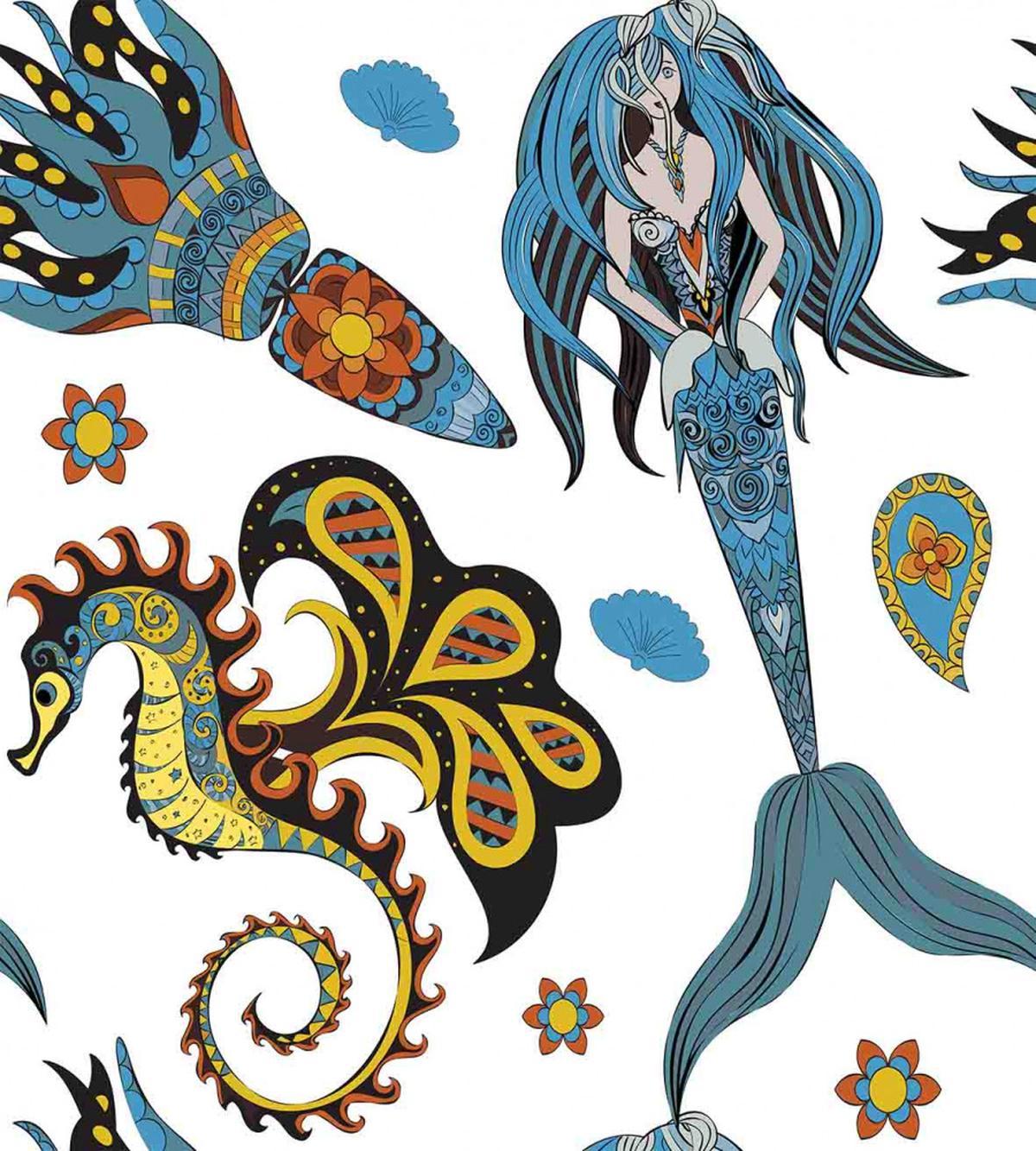 Mermaid and Sea Horse — Pattern