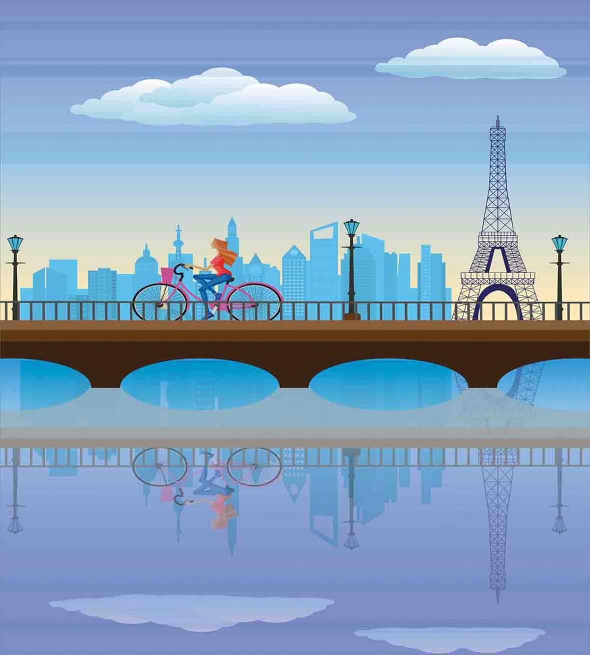 Eiffel Tower Cartoon Art — Pattern