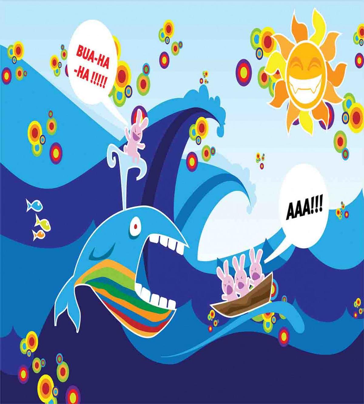 Whale Fish Rabbit Sun — Pattern