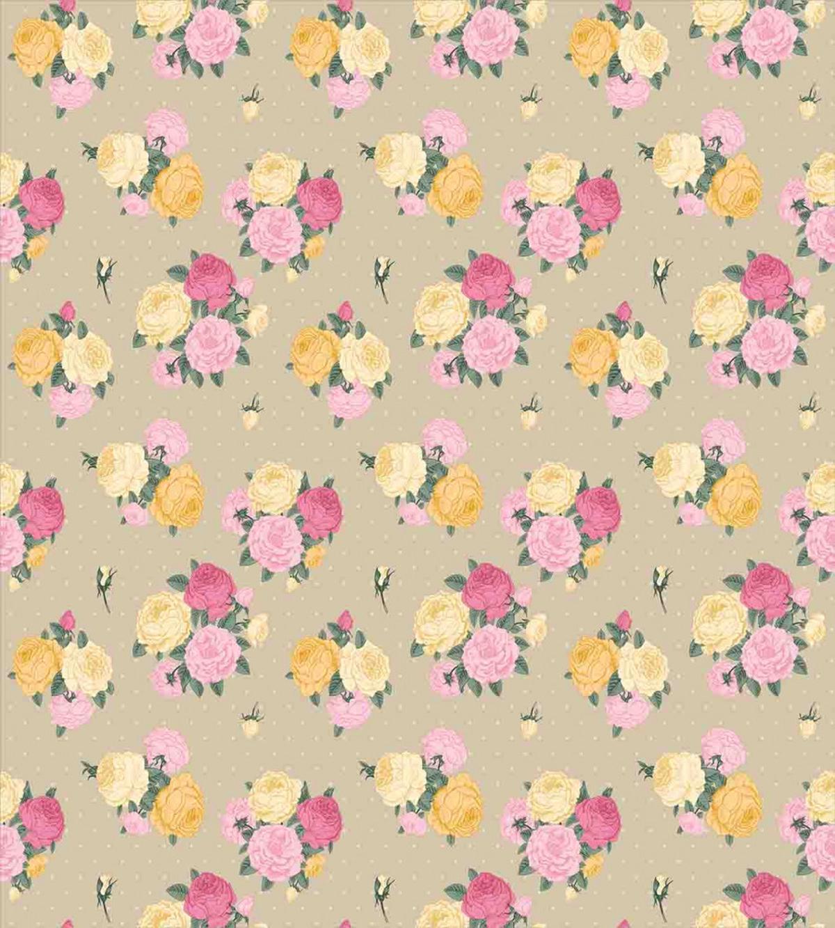 Vintage Rose Bunches Dots — Pattern