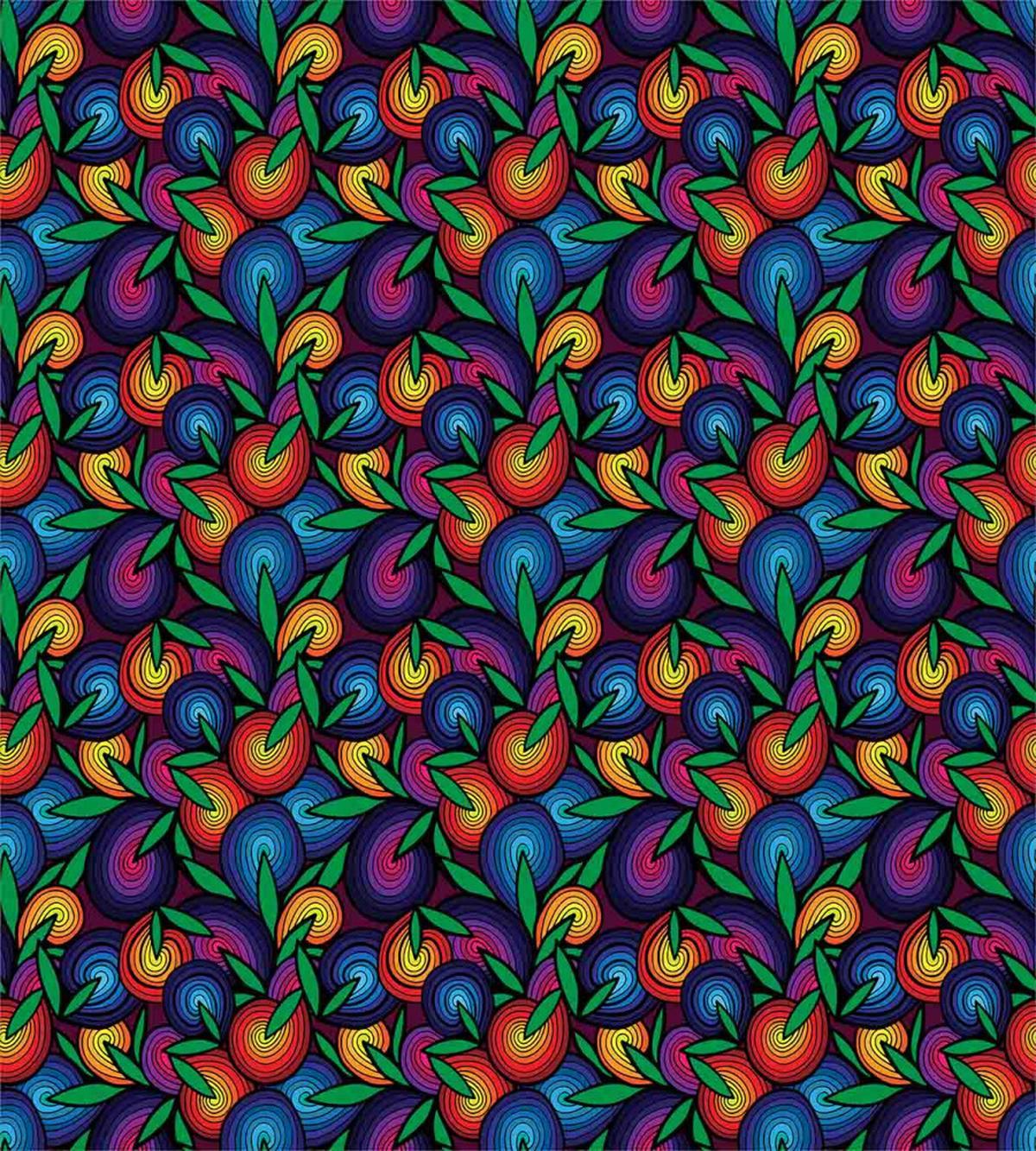 Colorful Spiral Blossoms — Pattern
