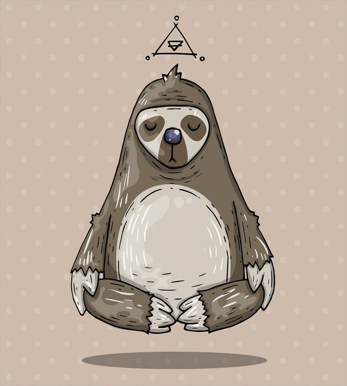 Cartoon Sloth Meditates — Pattern