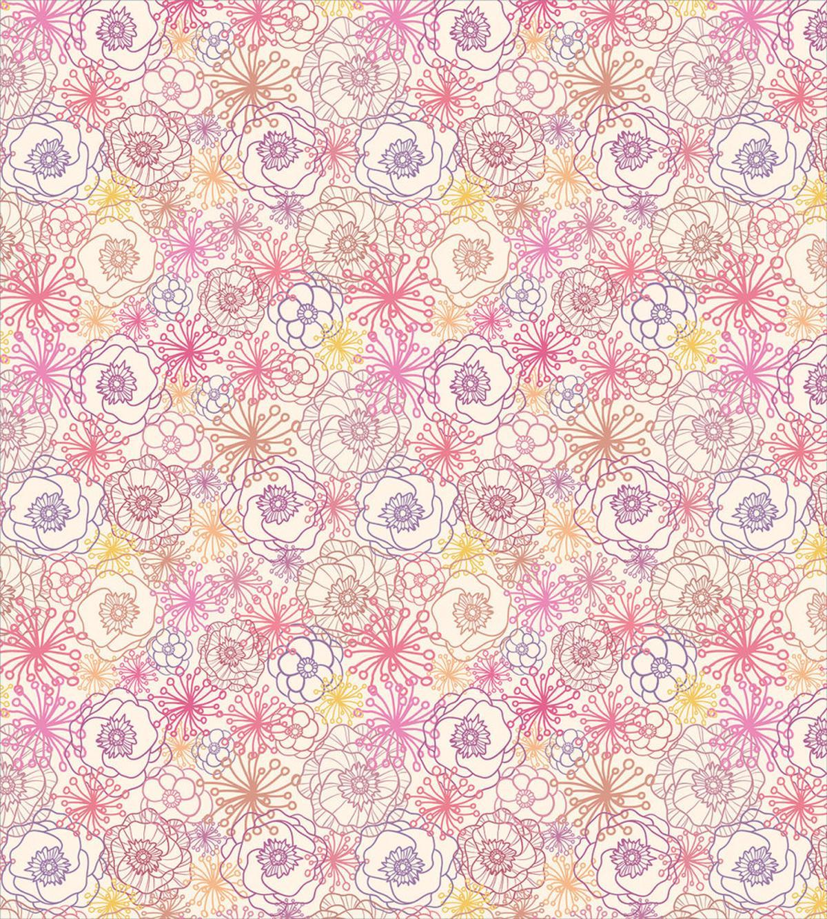 Outline Abstract Flowers Art — Pattern