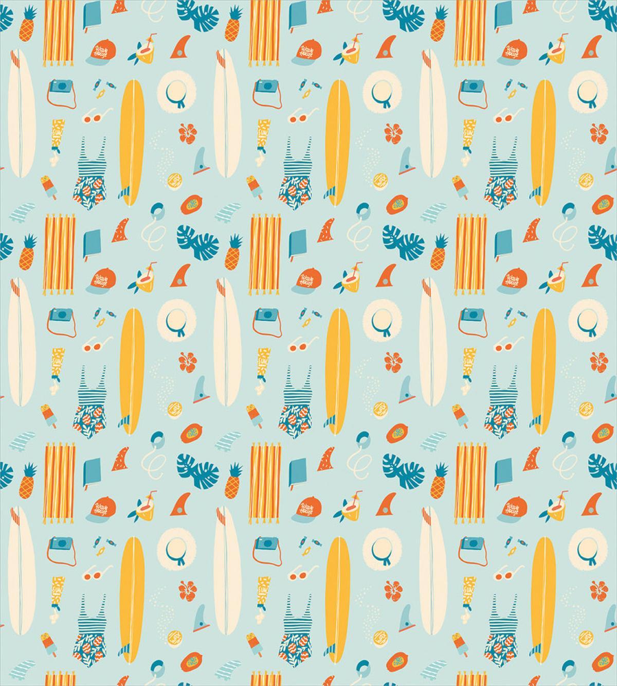 Surfer Summer Ice Cream Art — Pattern