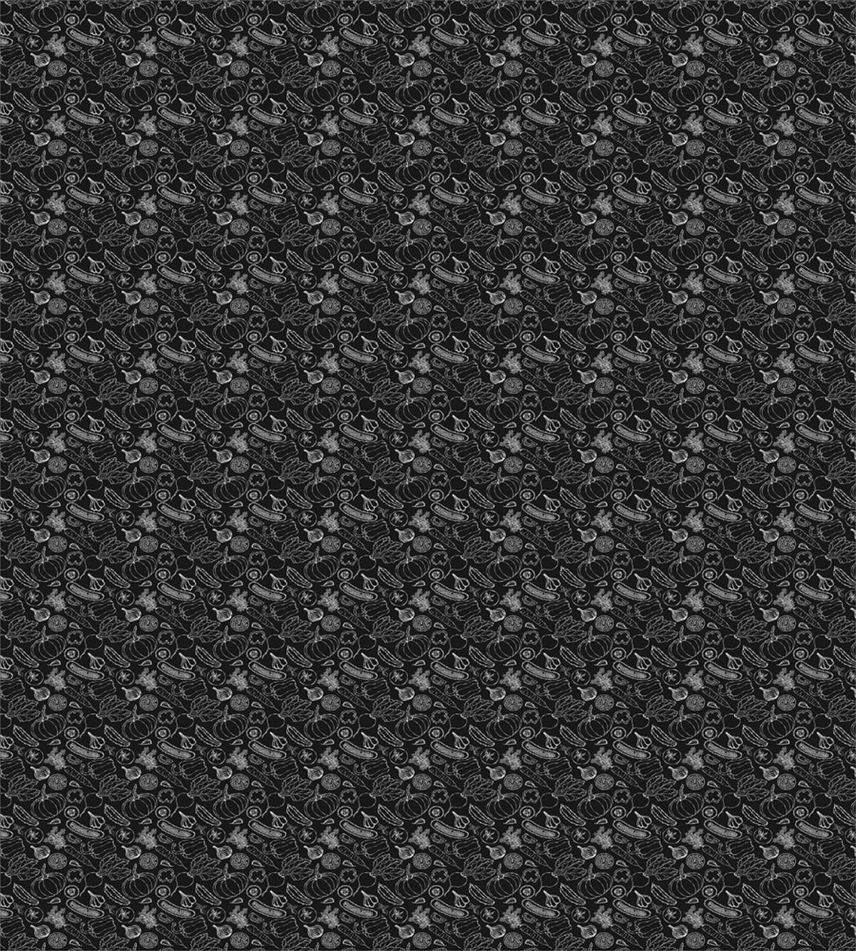 Outline Vegetables on Dark — Pattern