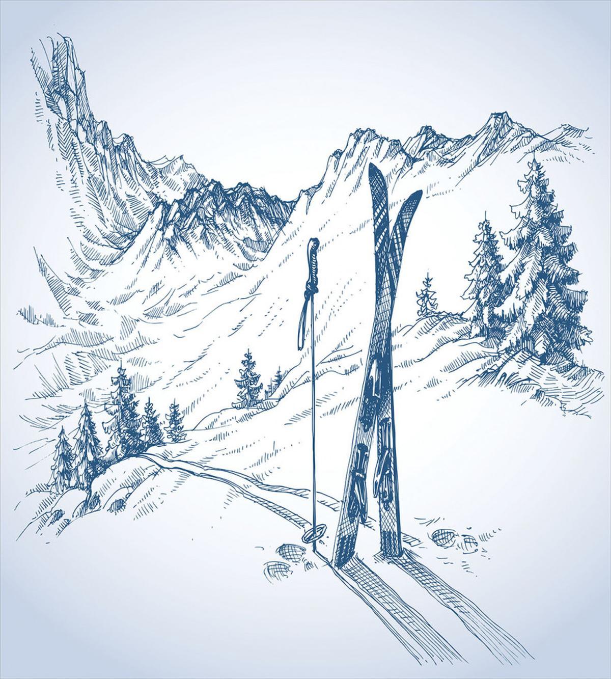 Landscape of Snowy Mountains — Pattern
