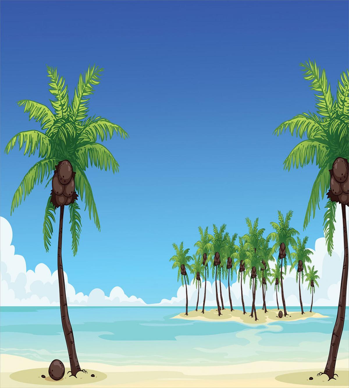 Coconut Trees in the Ocean — Pattern