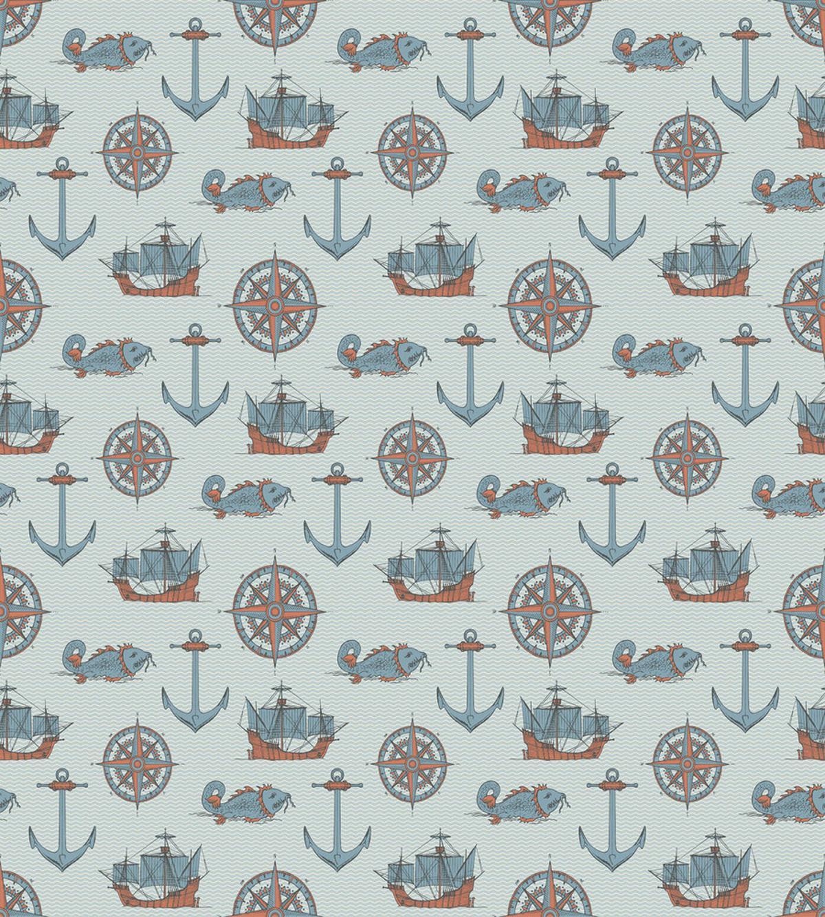 Anchor Windrose Fish Ships — Pattern
