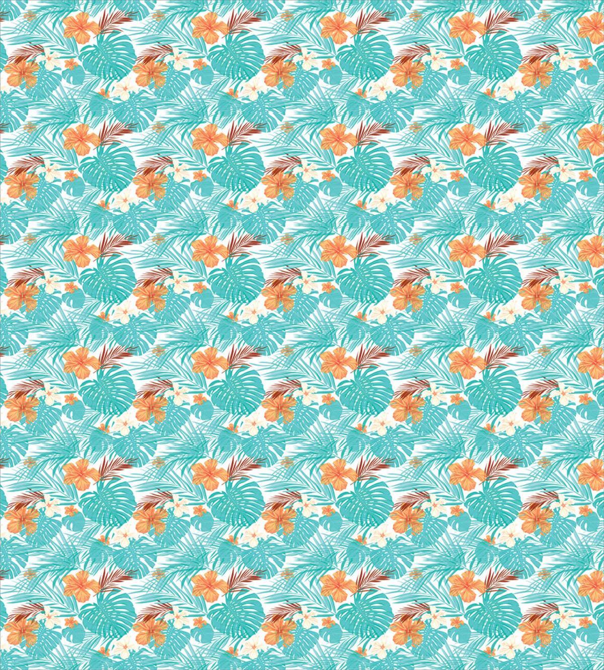 Summer Scene Palms Hibiscus — Pattern