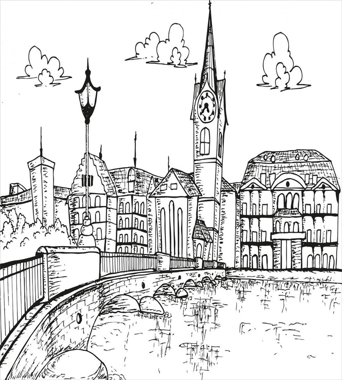Sketch Style Zurich — Pattern