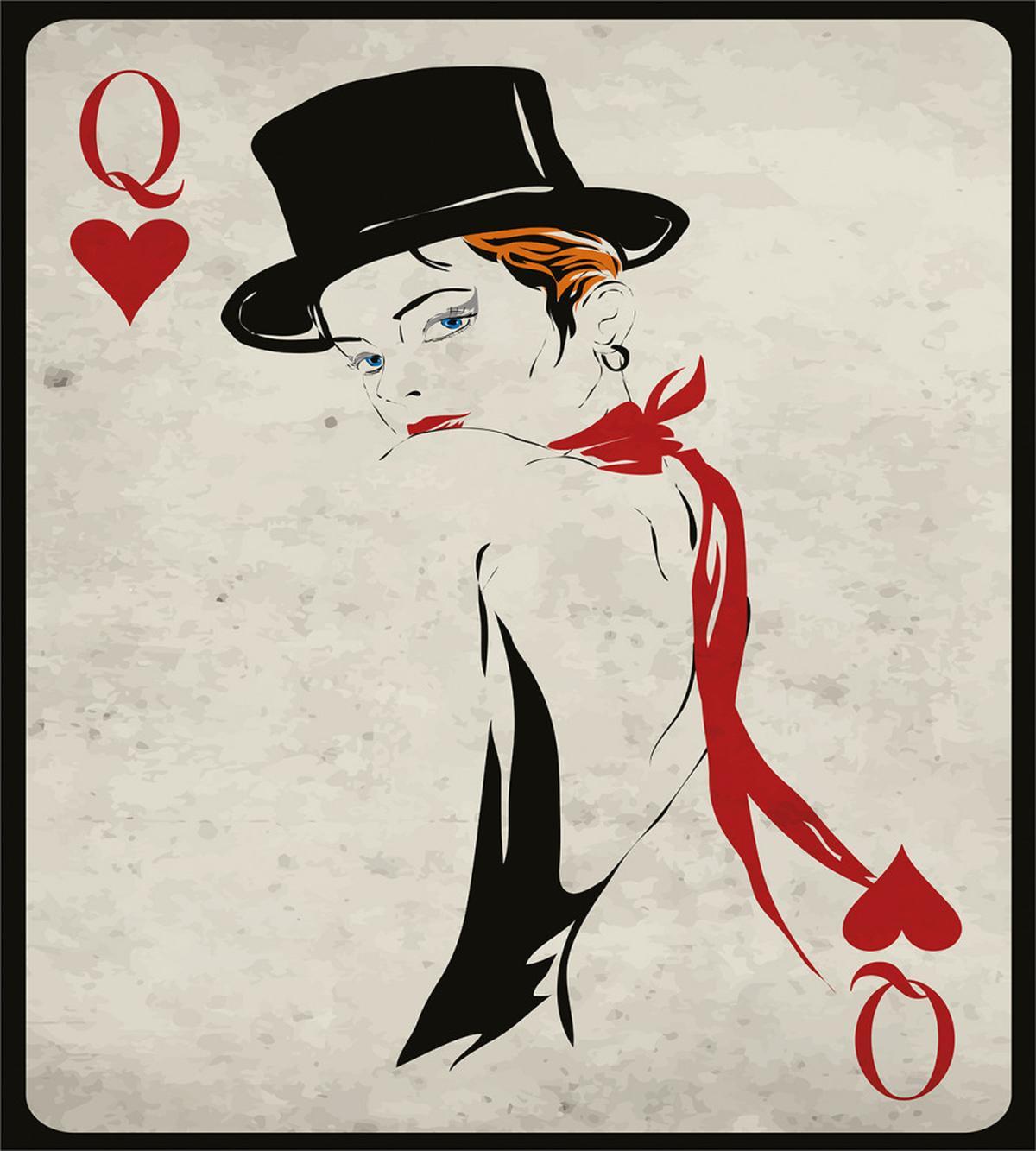 Retro Woman Card Ace — Pattern
