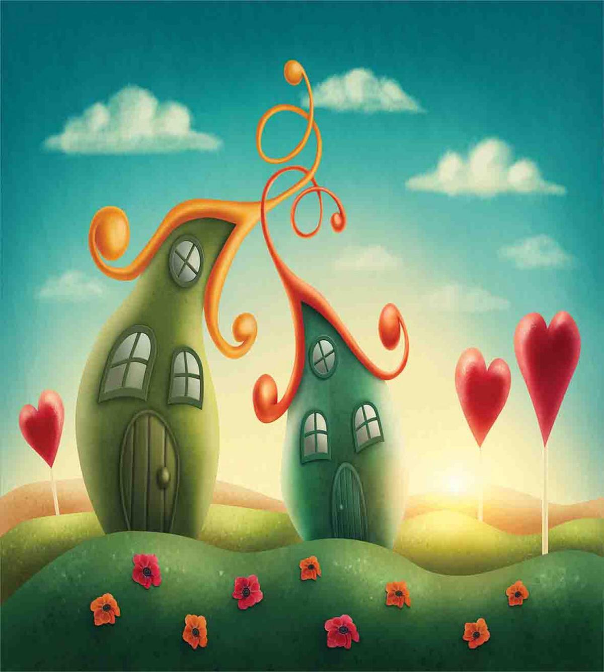 Heart Shaped Trees Red — Pattern