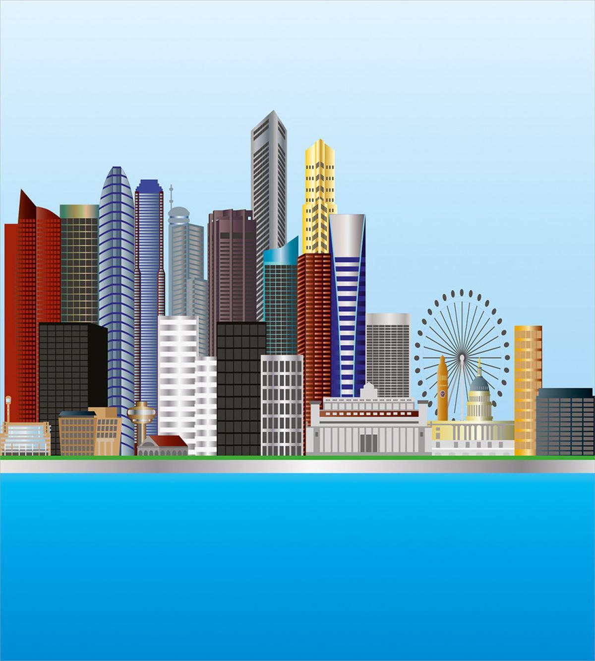 Urban Buildings and River — Pattern