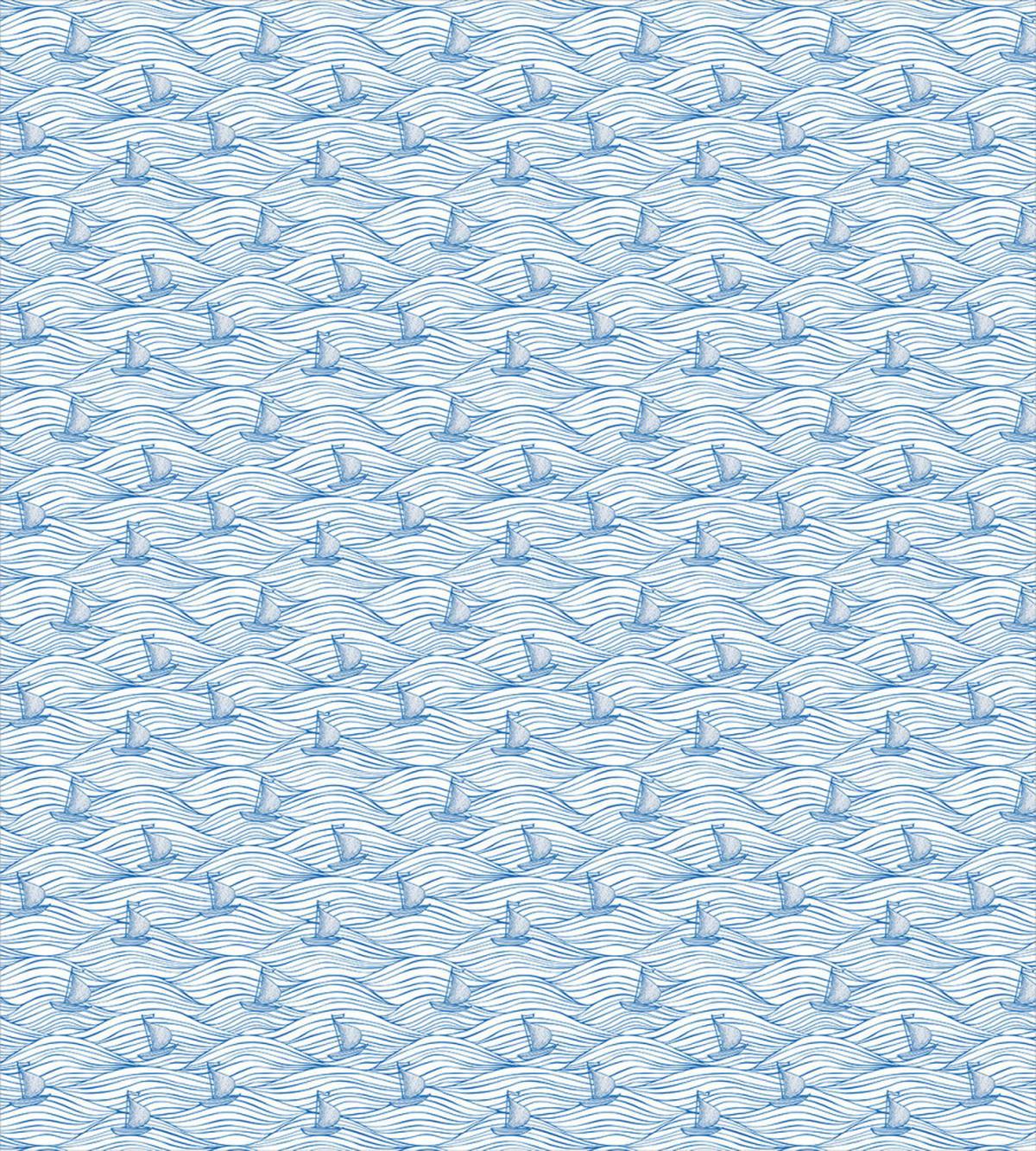 Sea Waves Sailboat Sketch — Pattern