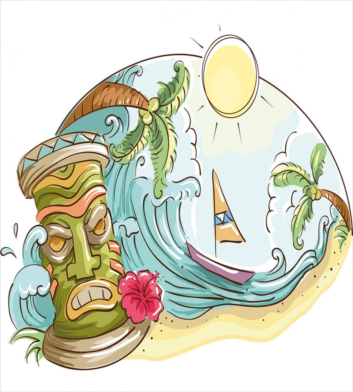 Cartoon Beach — Pattern