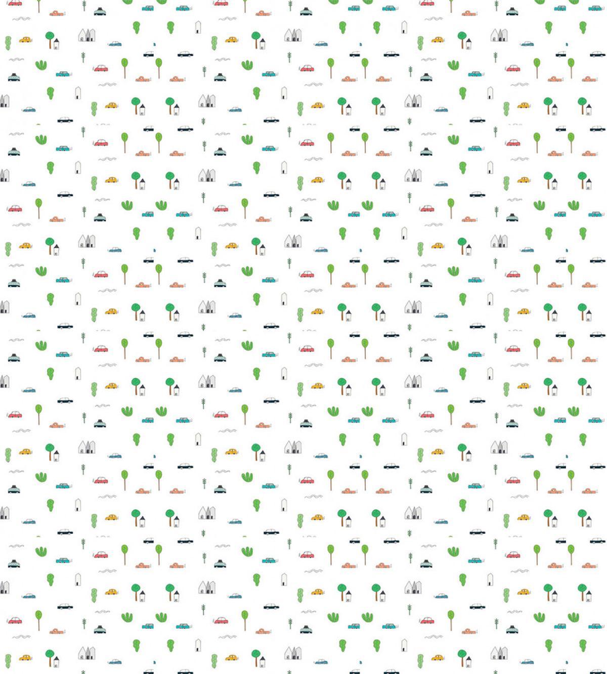 Car Tree and House Drawings — Pattern
