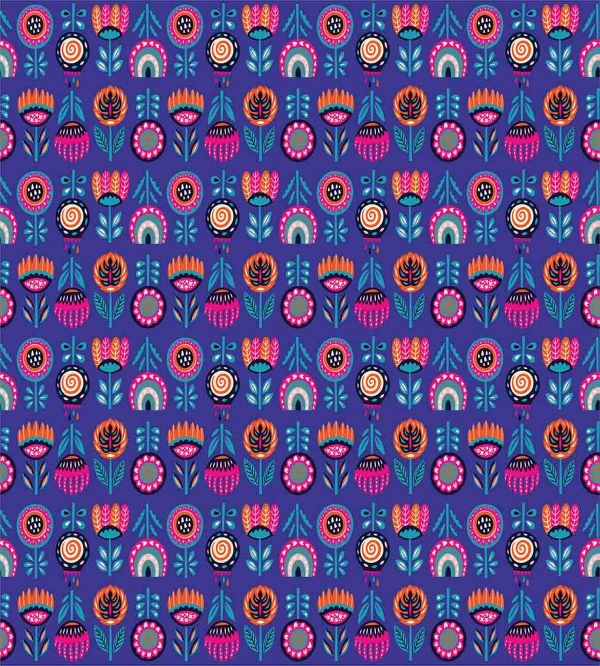 Boho Style Vibrant Blossoms — Pattern