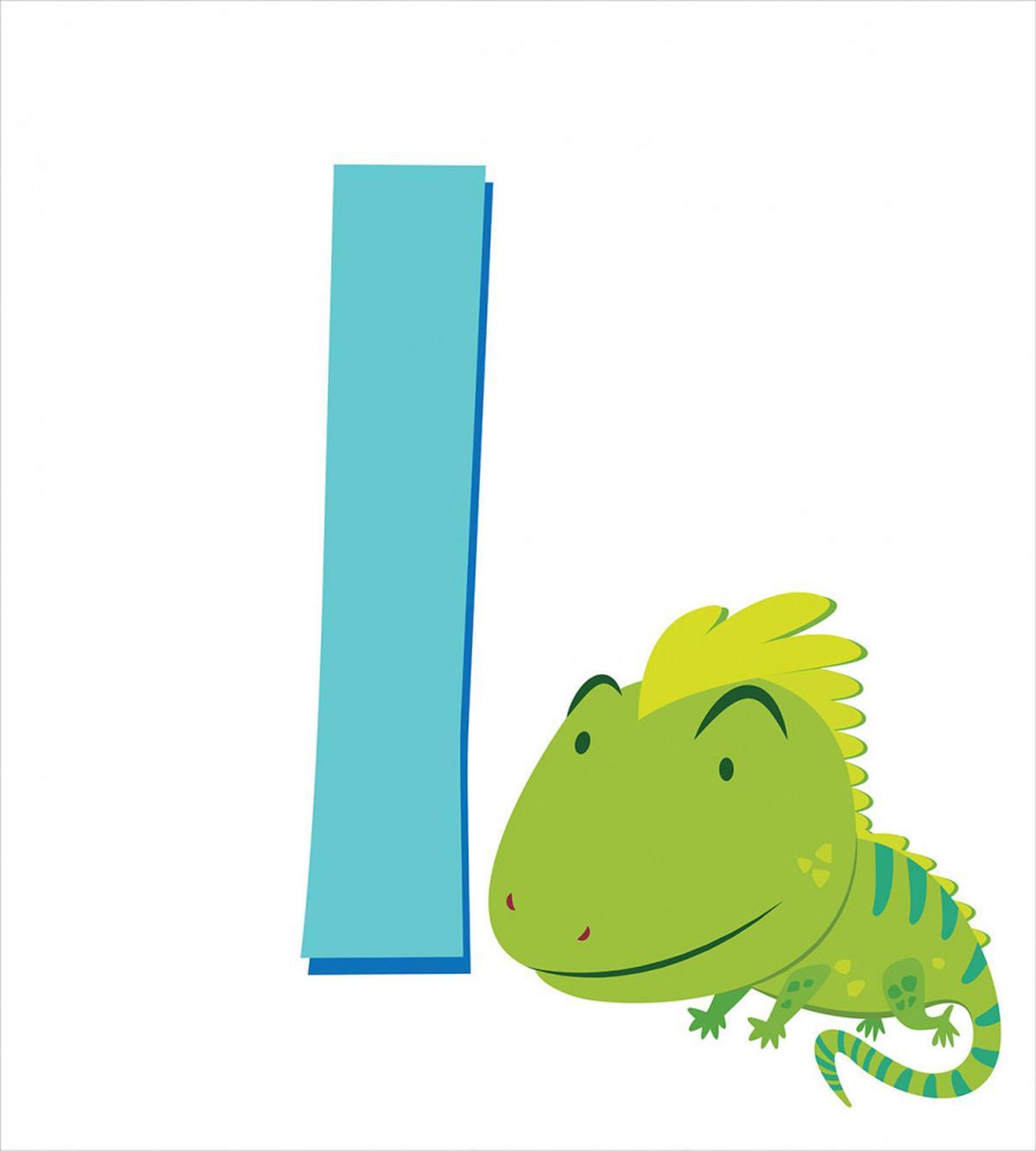 Cartoon Letter I and Animal — Pattern