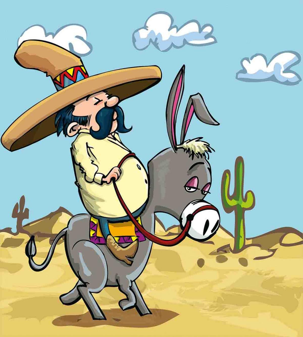 Mexican Man on a Donkey — Pattern