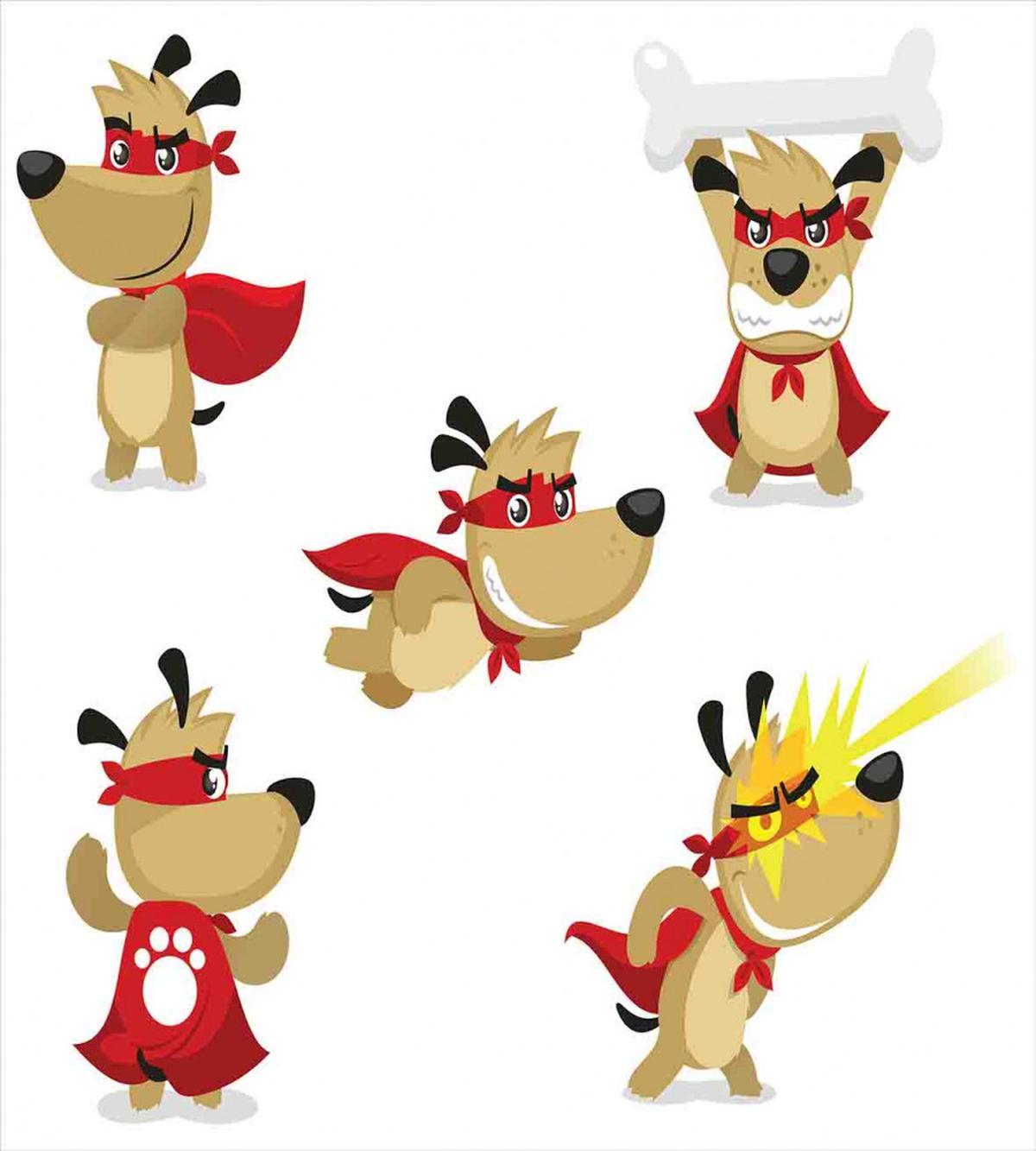 Superhero Puppy with Paw — Pattern