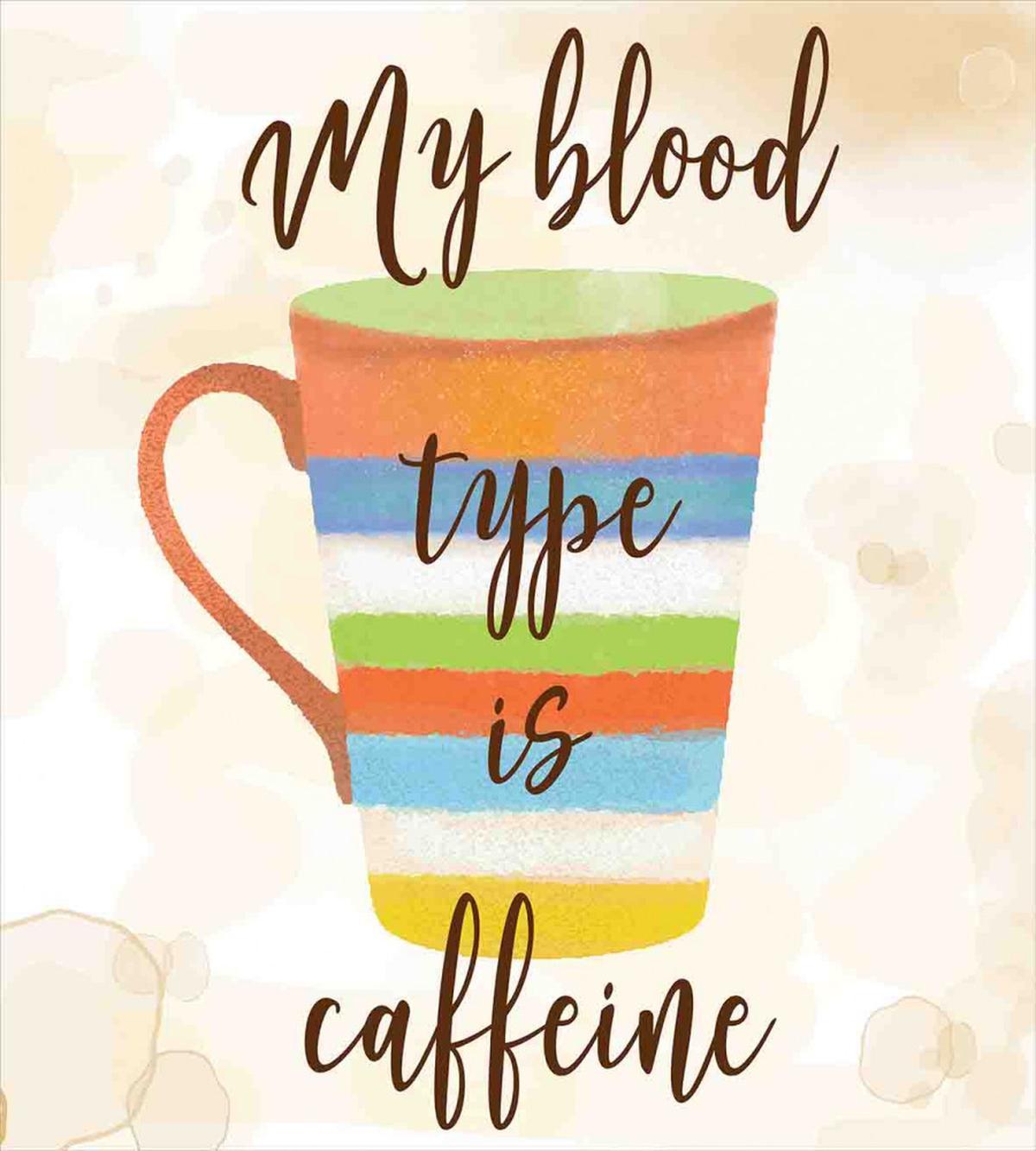 Caffeine Words Retro Mug — Pattern