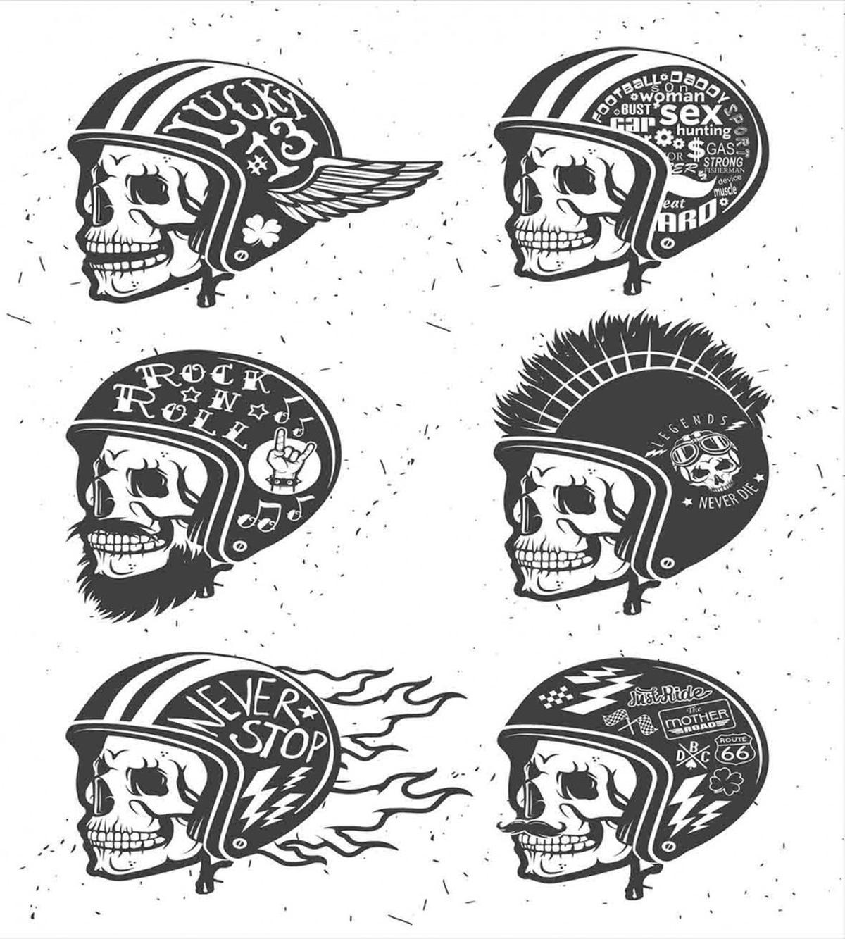 Greyscale Sketch Skulls — Pattern